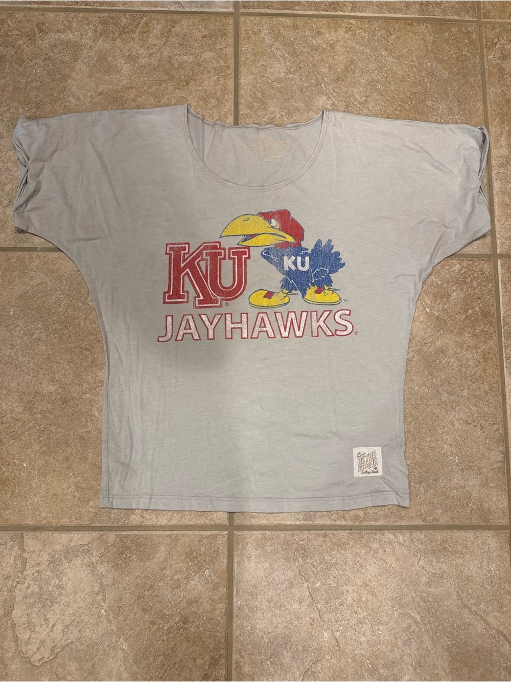 Original Retro Brand Light Blue KU Jayhawks Graphic Tee